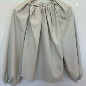 Rachel Comey Boyd Top Blouse. Bone white grey color vegan Leather.